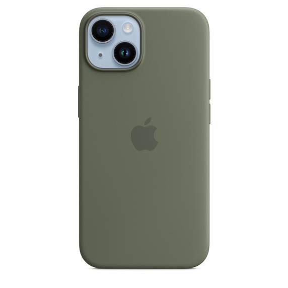 Levně iPhone 14+ Silicone Case with MagSafe - Olive