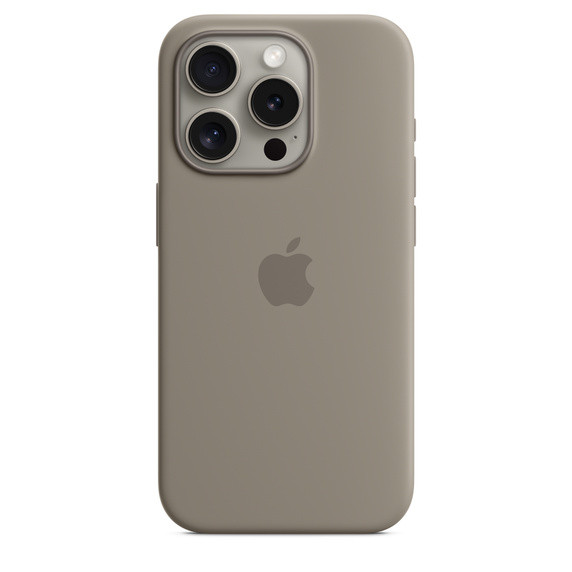 Levně iPhone 15 Pro Silicone Case with MS - Clay