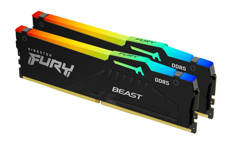 Levně KINGSTON 32GB 4800MHz DDR5 CL38 DIMM (Kit of 2) FURY Beast RGB