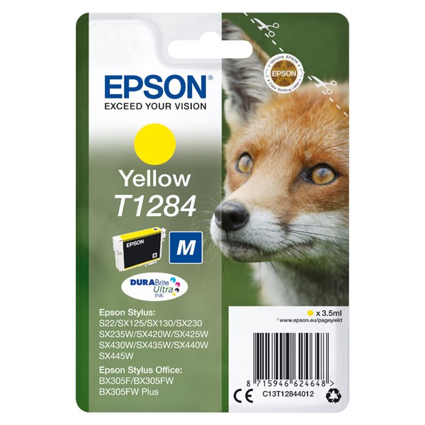 Levně EPSON T1284 (C13T12844022) - originální cartridge, žlutá, 3,5ml