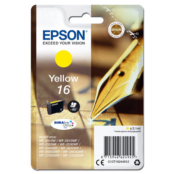 Levně EPSON T1624 (C13T16244012) - originální cartridge, žlutá, 3,1ml