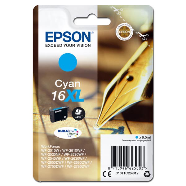 Levně EPSON T1632 (C13T16324012) - originální cartridge, azurová, 6,5ml