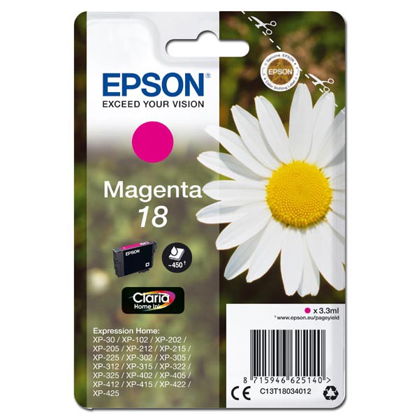 Levně EPSON T1803 (C13T18034012) - originální cartridge, purpurová, 3,3ml