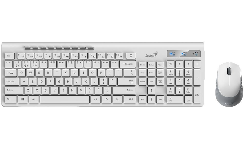 Levně GENIUS set klávesnice + myš SlimStar 8230/ USB/ bílá/ CZ+SK layout