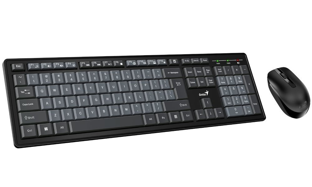 Levně Genius Smart KM-8200 Dual Color, Set klávesnice a myši, bezdrátový, CZ+SK layout, 2,4GHz, mini USB přijímač, černo-šedý