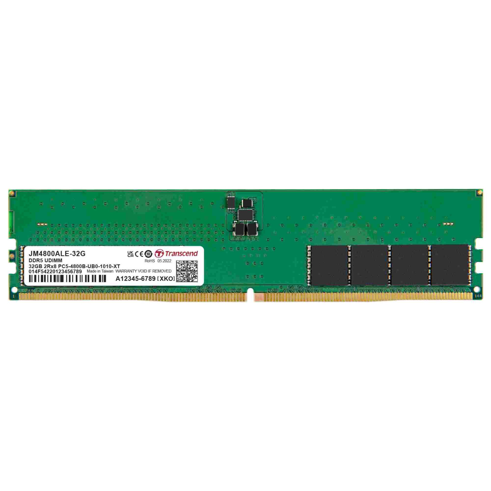 Levně TRANSCEND DIMM DDR5 32GB 4800MHz JM 2Rx8 2Gx8 CL40 1.1V