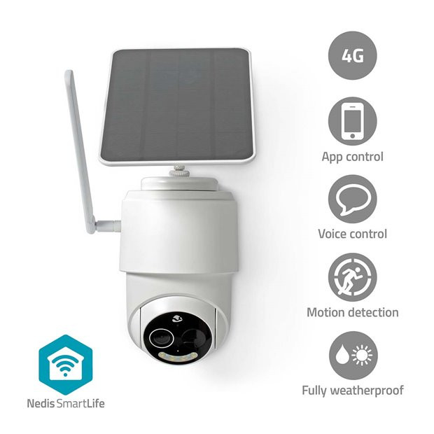 Levně Nedis SIMCBO50WT - SmartLife Venkovní Kamera| 4G | Náklon | Full HD 1080p | IP65| Noční vidění | Bílá