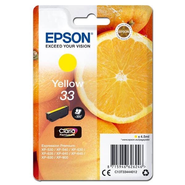 Levně EPSON T3344 (C13T33444012) - originální cartridge, žlutá, 4,5ml