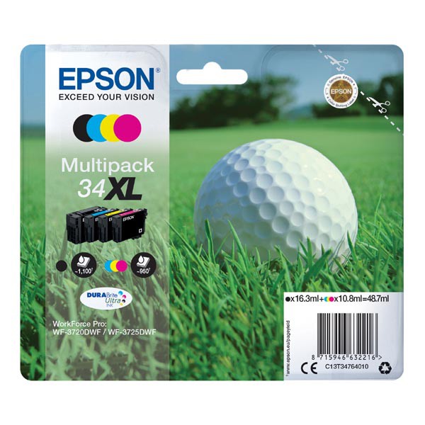Levně EPSON T3476 (C13T34764010) - originální cartridge, černá + barevná, 1x16,3ml/3x10,8ml