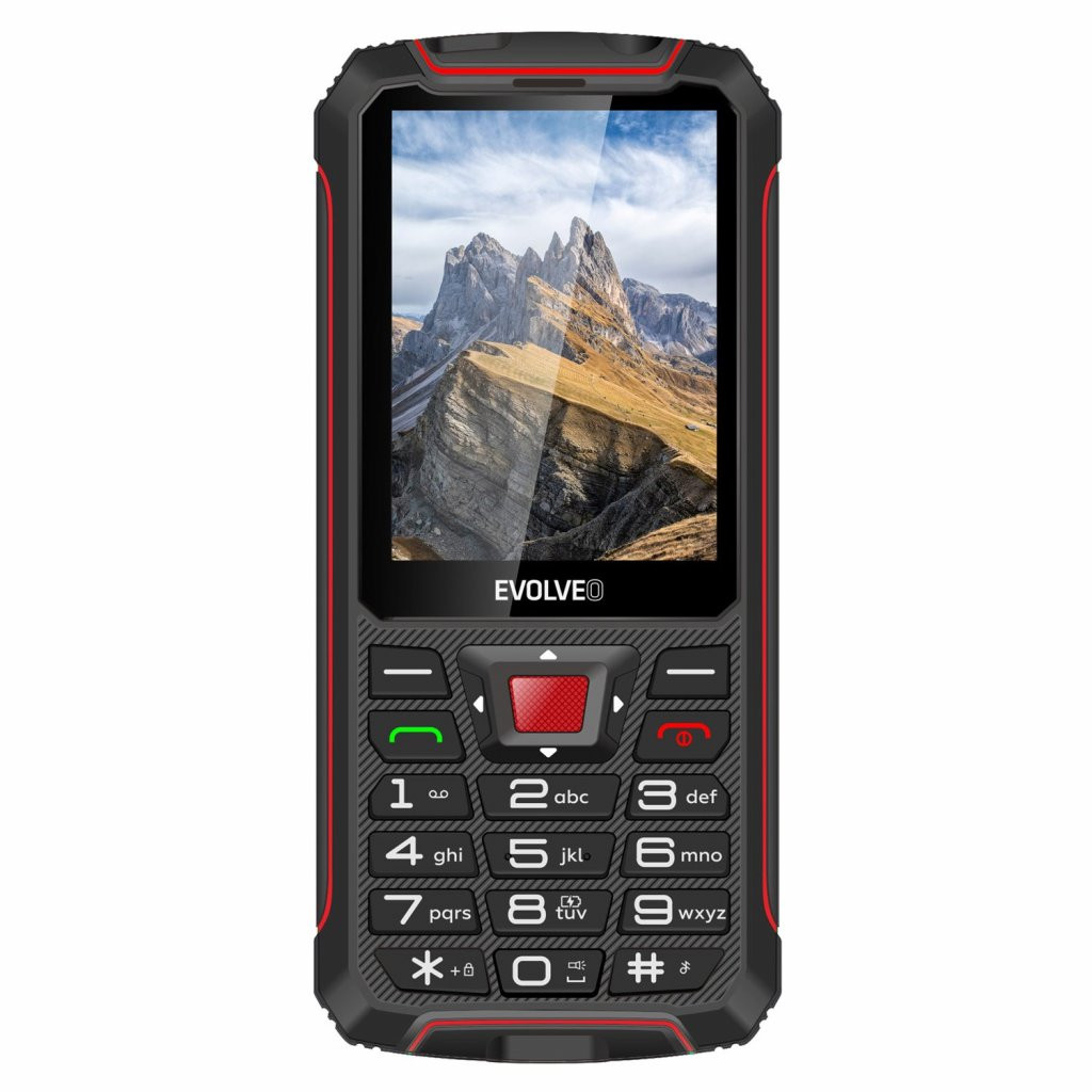 Levně EVOLVEO StrongPhone W4, vodotěsný odolný Dual SIM telefon, černo-červená