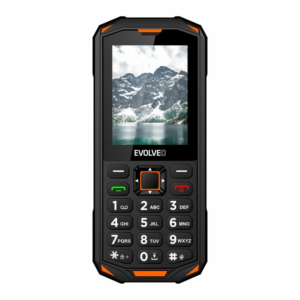 Levně EVOLVEO StrongPhone X5, vodotěsný odolný Dual SIM telefon, černo-oranžová