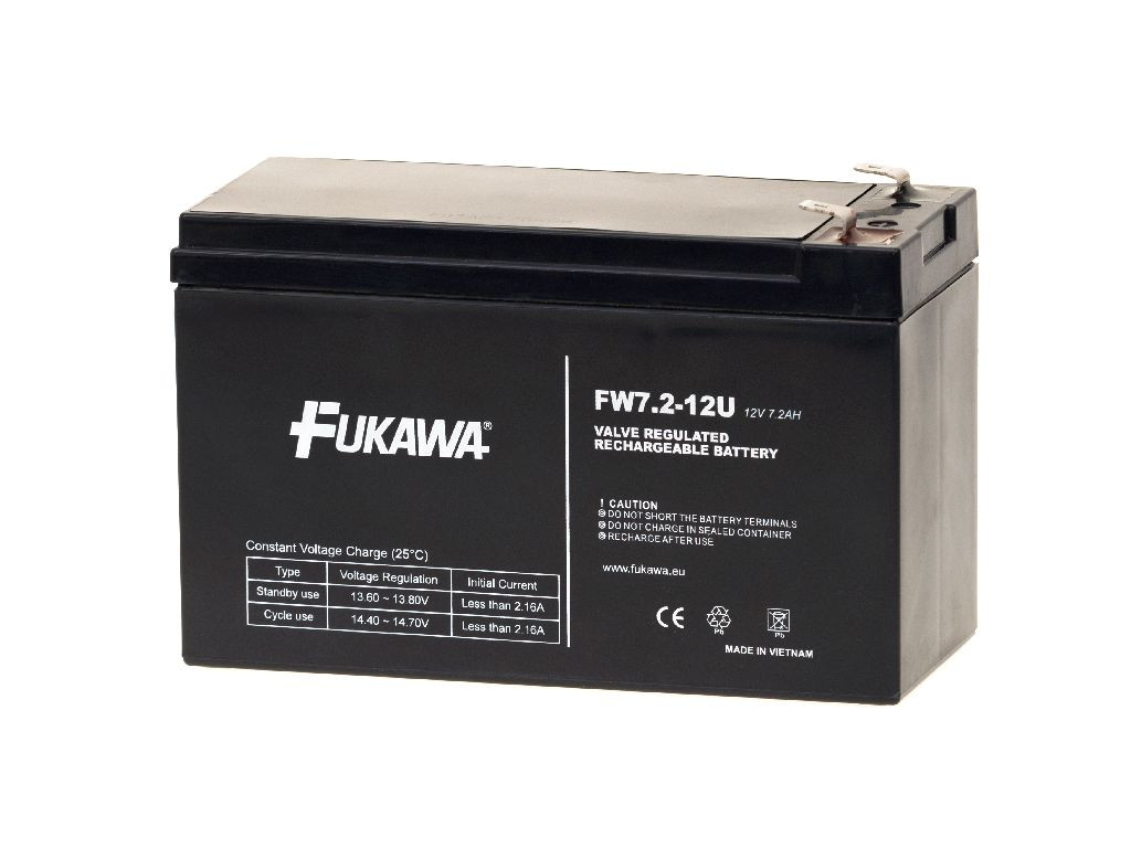 Levně FUKAWA akumulátor FW 7,2-12 F2U (12V; 7,2Ah; faston F2-6,3mm; životnost 5let)