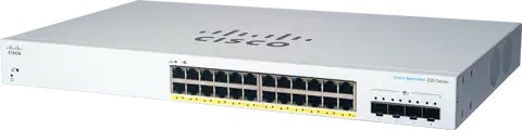Levně Cisco switch CBS220-24P-4X (24xGbE, 4xSFP+, 24xPoE+, 195W)