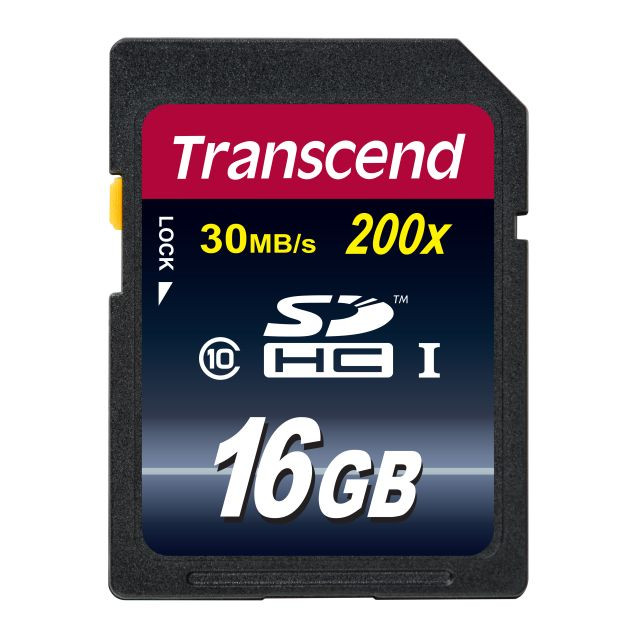 Levně Transcend 16GB SDHC (Class 10) UHS-I 200x (Premium) paměťová karta