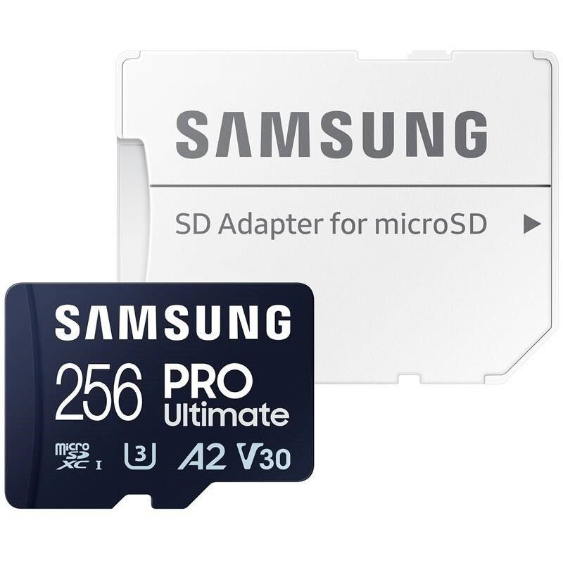 Levně Samsung PRO Ultimate/micro SDXC/256GB/200MBps/UHS-I U3 / Class 10/+ Adaptér/Modrá