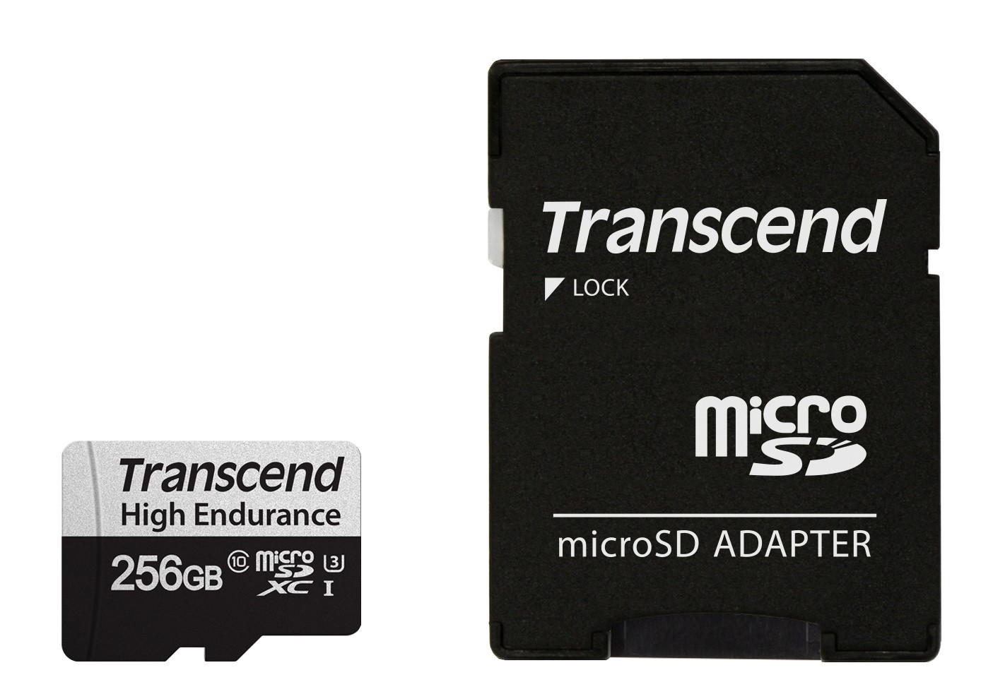 Levně Transcend 256GB microSDXC 350V UHS-I U1 (Class 10) High Endurance paměťová karta, 95MB/s R, 40MB/s W
