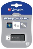 VERBATIM USB Flash Disk Store \\\'n\\\' Go PinStripe USB 4GB, černý