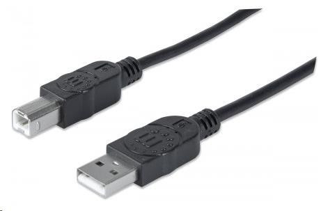 Levně MANHATTAN Hi-Speed USB Device Cable, Type-A Male to Type-B Male, 0, 5m, Black