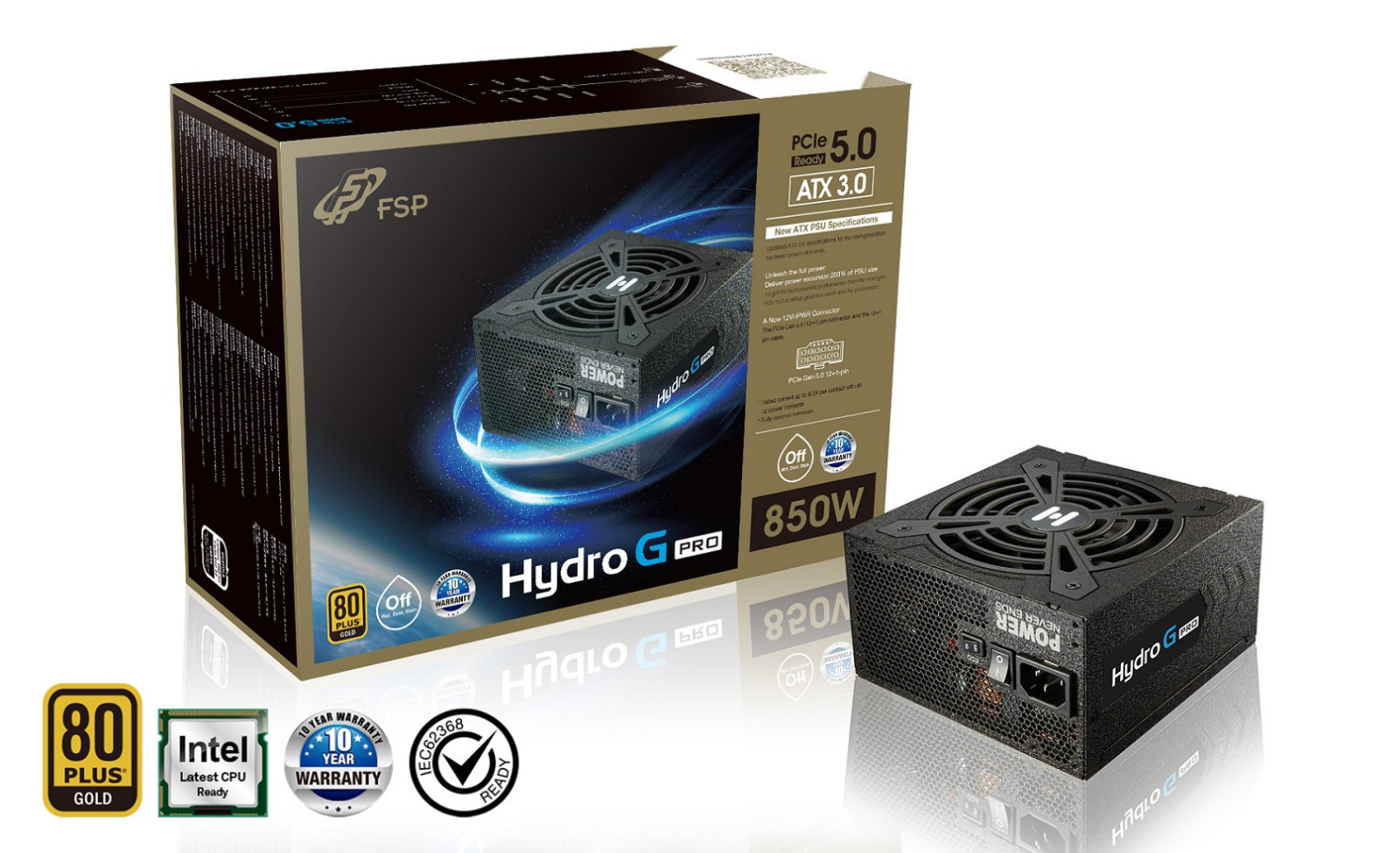 FSP HYDRO G PRO 850/850W/ATX 3.0/80PLUS Gold/Modular/Retail