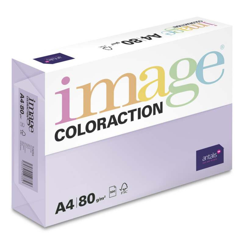 Levně Image Coloraction kancelářský papír A4/80g, Tundra - pastelově fialová (LA12), 500 listů