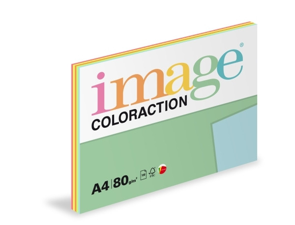 Levně Image Coloraction kancelářský papír A4/80g, Mix reflexní 5x20, mix - 100