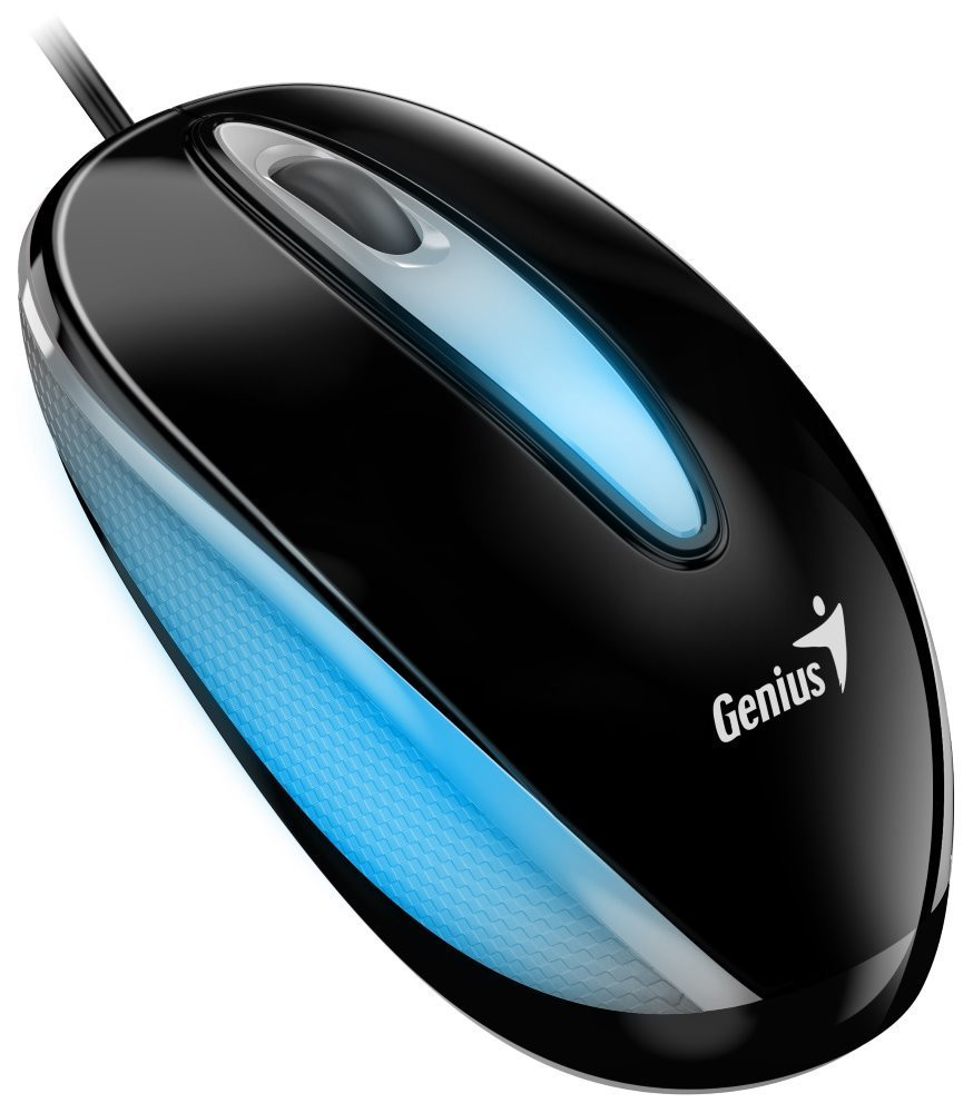 Levně Genius DX-Mini / Myš, drátová, optická, 1000DPI, 3 tlačítka, USB, RGB LED, černá