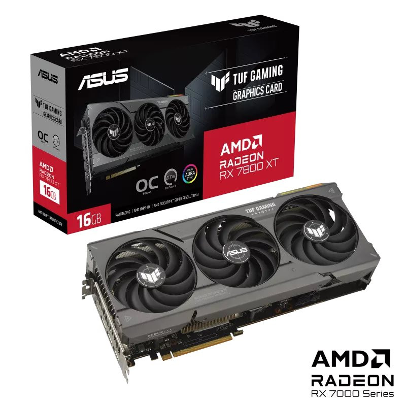 Levně ASUS VGA AMD Radeon RX 7800 XT TUF GAMING OC 16G, 16G GDDR6, 3xDP, 1xHDMI