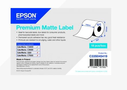 Levně Premium Matte Label Cont.R, 105mmx35m, MOQ 18ks