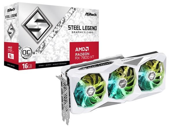 ASRock VGA AMD Radeon RX 7800 XT Steel Legend 16GB OC, RX 7800 XT, 16GB GDDR6, 3xDP, 1xHDMI