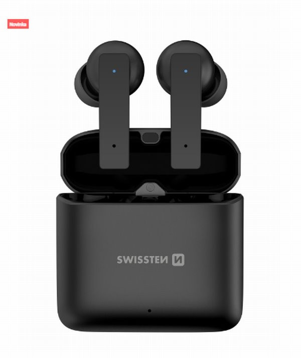 Bezdrátová sluchátka Swissten AluPods II černá