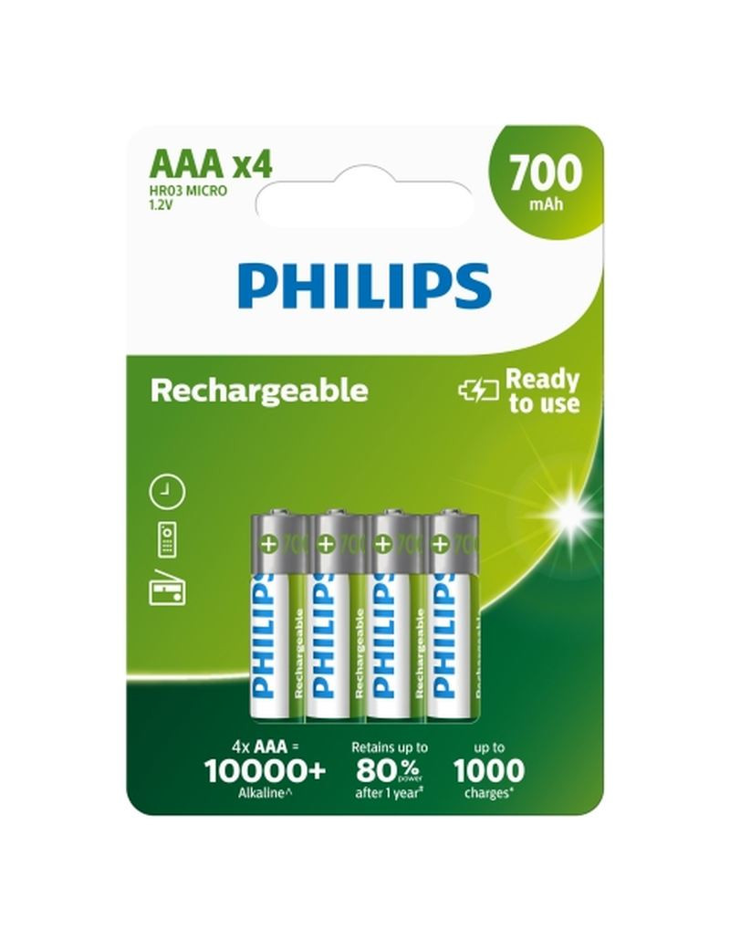 Levně Philips dobíjecí baterie AAA 700mAh, NiMH - 4ks