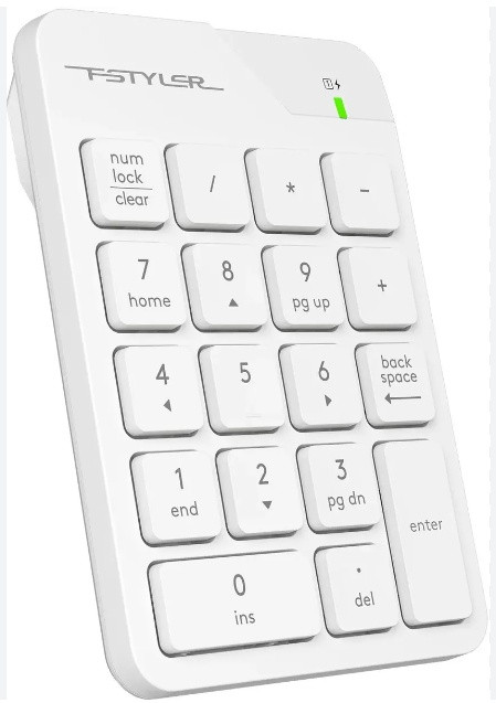 Levně A4tech FSTYLER bezdrátová numerická klávesnice, USB nano, bílá