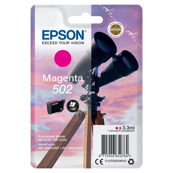 Levně EPSON C13T02V34010 - originální cartridge, purpurová, 3,3ml