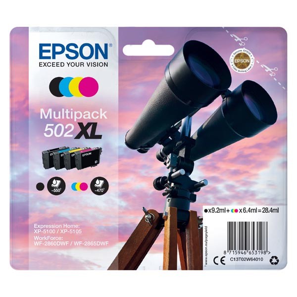 Levně EPSON C13T02W64010 - originální cartridge, černá + barevná, 1x9,2ml/3x6,4ml