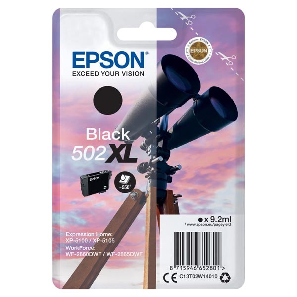 Levně EPSON C13T02W14010 - originální cartridge, černá, 9,2ml