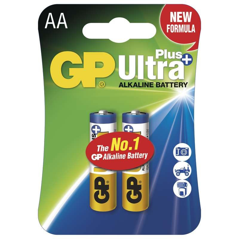 GP AA Ultra Plus, alkalická (LR6) - 2 ks