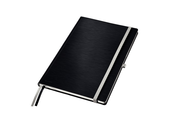 Levně LEITZ Zápisník STYLE A4, tvrdé desky, linkovaný, saténově černá