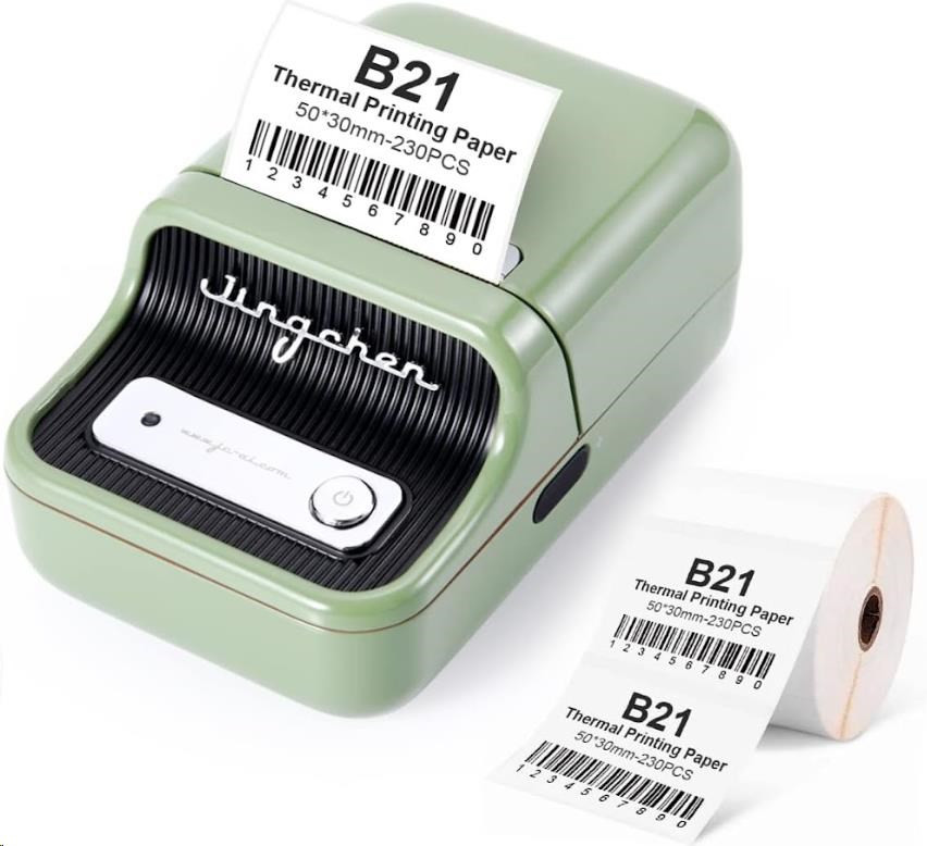 Levně Niimbot Tiskárna štítků B21S Smart, zelená + role štítků 210ks