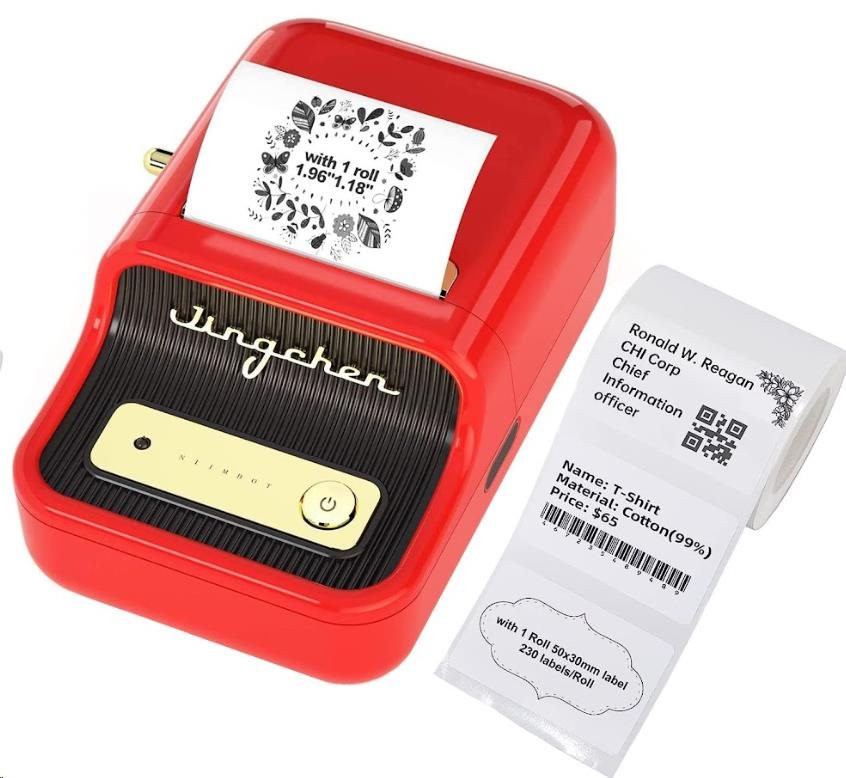 Levně Niimbot Tiskárna štítků B21S Smart, červená + role štítků 210ks