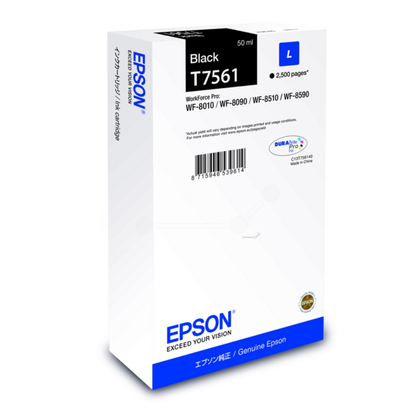 Levně EPSON T7561 (C13T75614N) - originální cartridge, černá, 2500 stran