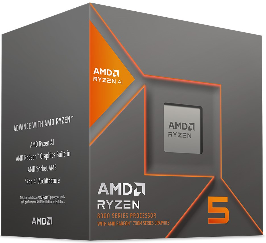 Levně AMD cpu Ryzen 5 8600G AM5 Box (6core, 12x vlákno, 2MB,65W,AM5, AMD Radeon 760M Graphics), chladič Wraith Stealth