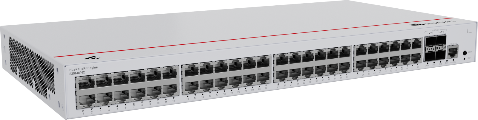 Levně Huawei S310-48P4X Switch (48*10/100/1000BASE-T ports(380W PoE+), 4*10GE SFP+ ports, built-in AC power)