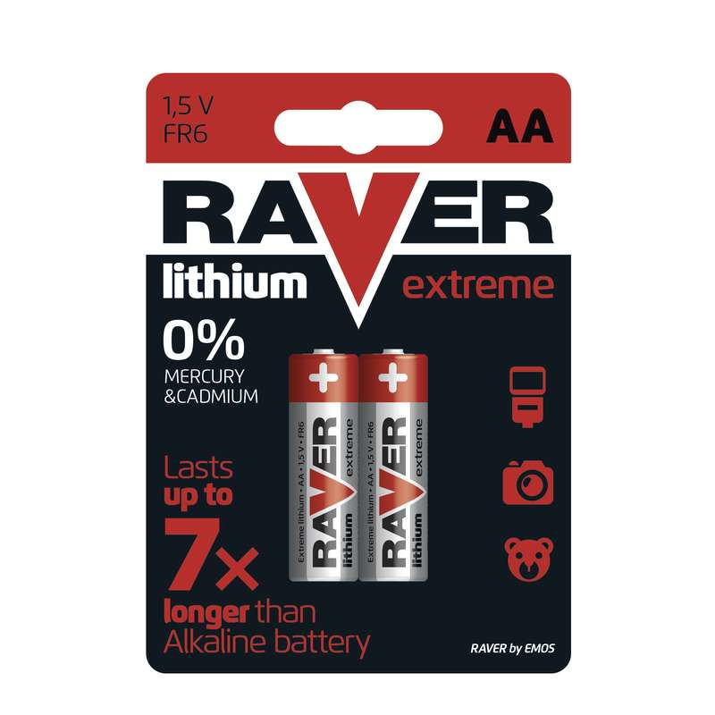 Levně Lithiová baterie RAVER 2x AA