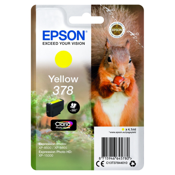 Levně EPSON T3784 (C13T37844010) - originální cartridge, žlutá, 4,1ml
