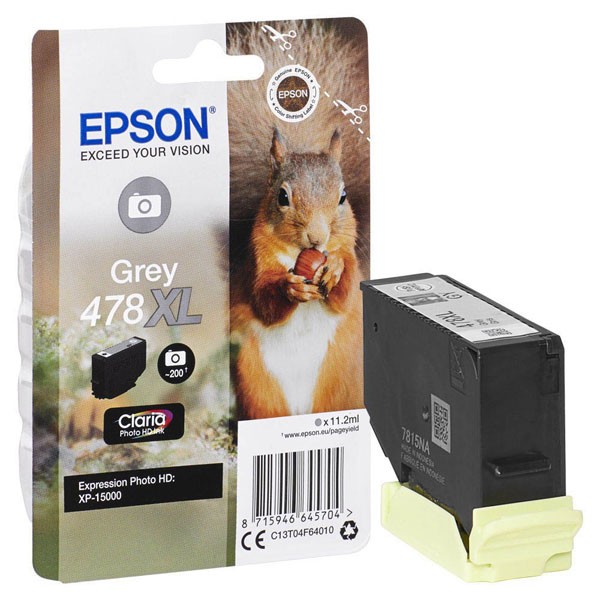 Levně EPSON C13T04F64010 - originální cartridge, šedá, 10,2ml