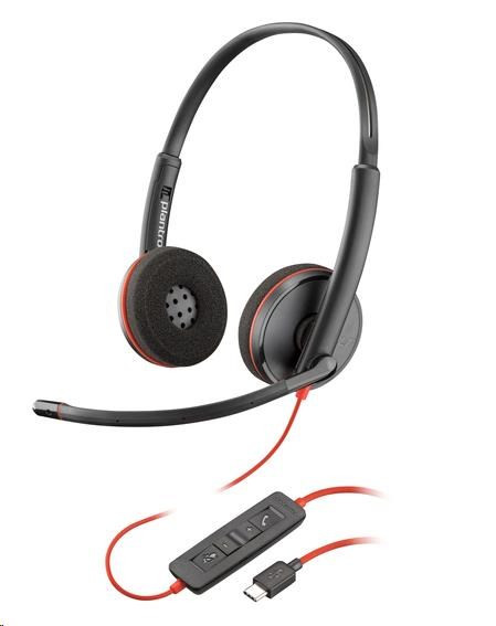 Levně Poly Blackwire C3220 náhlavní souprava, USB-C, stereo (Bulk), černá + pouzdro