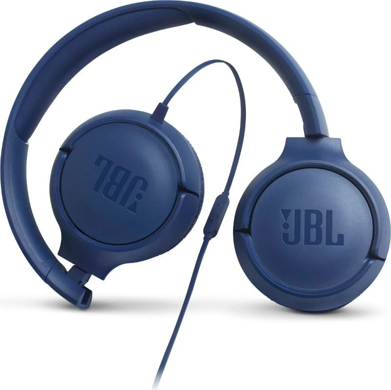 Levně JBL Tune 500 - blue (Pure Bass, sklápěcí, Siri/Google Now)