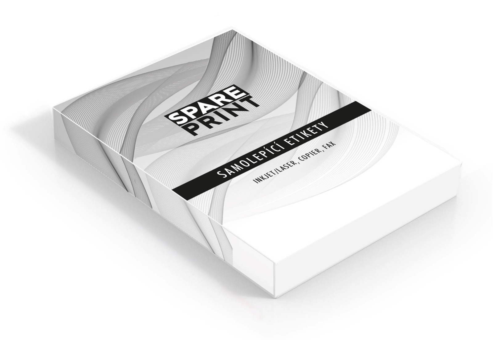 SPARE PRINT PREMIUM Samolepicí etikety bílé, 100 archů A4 v krabici (1arch/18x etiketa 68x47mm)