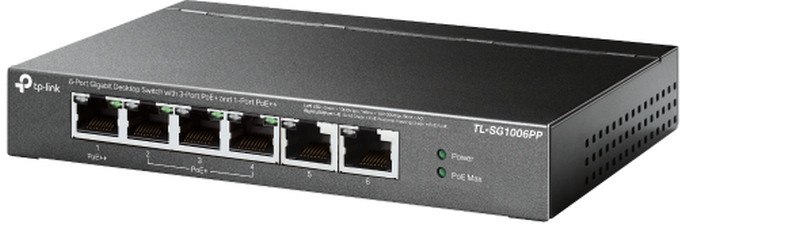 Levně TP-Link TL-SG1006PP Switch 2x GLAN, 3x GLAN s PoE+, 1x GLAN s PoE++