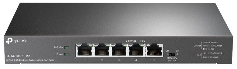 Levně TP-Link TL-SG105PP-M2 Switch 1x 2,5GLAN, 4x 2,5GLAN s PoE++, 123W